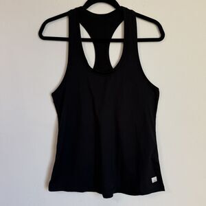 Vuori Lux Performance Tank Women’s Black Racerback Top Athleisure Yoga Gym Wear